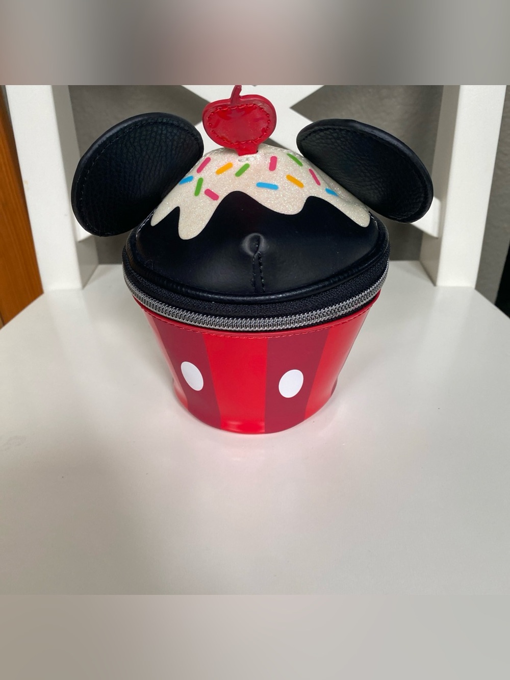 Disney Mickey Mouse Store Birthday Cupcake Zipper Zip Top Case Pouch